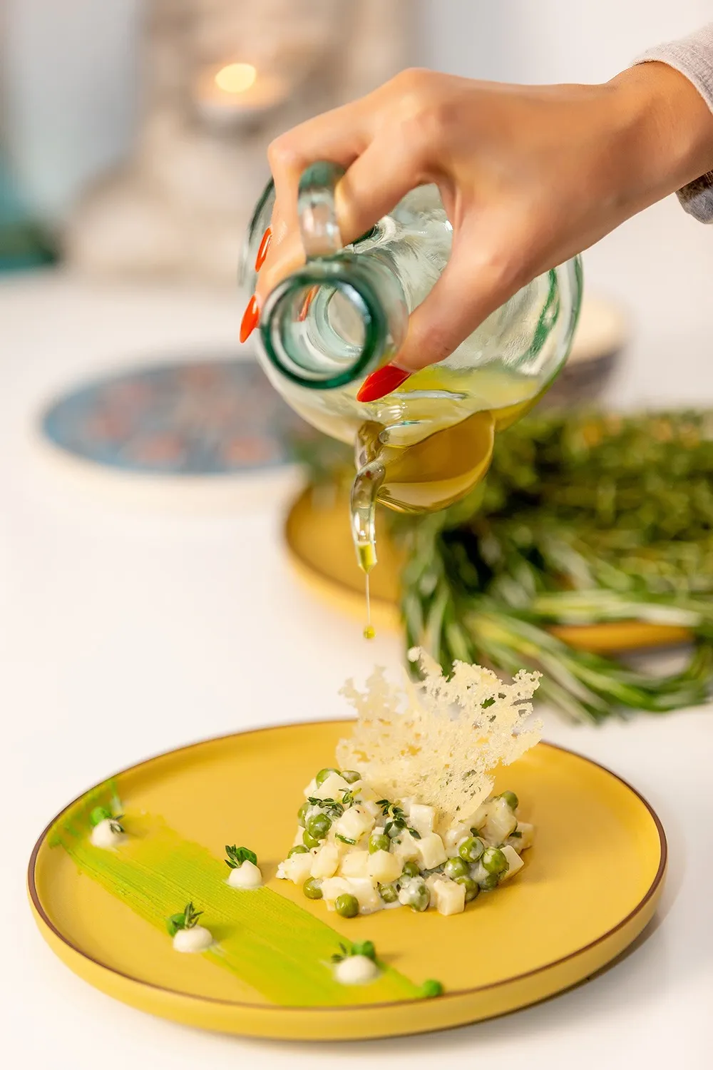 Garlic, thyme and rosemary infused oil