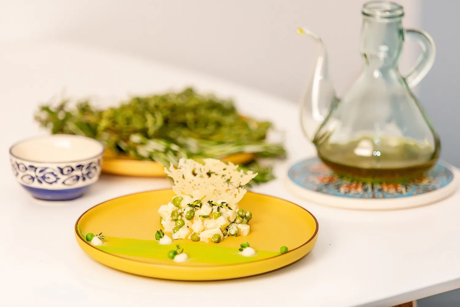 Diced celery root for the risotto