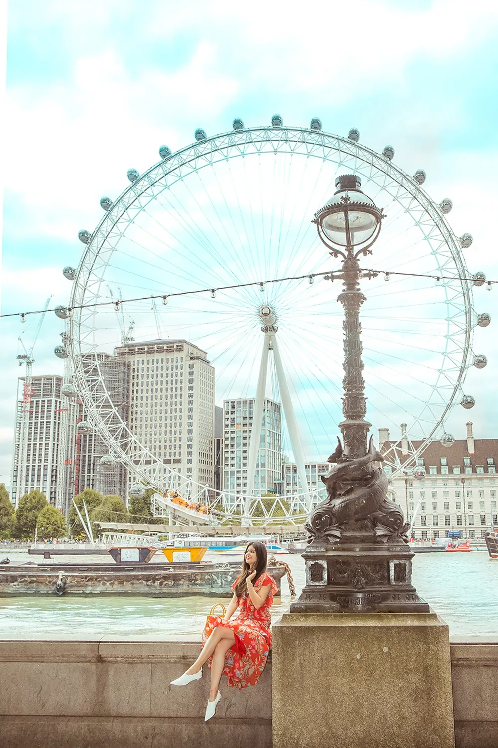 The London Eye on the riverbank