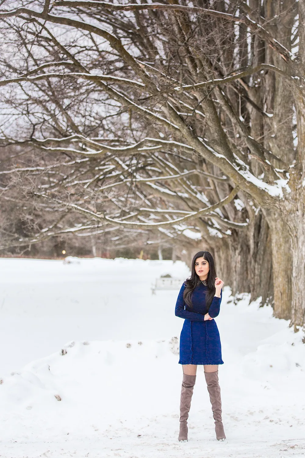 Chic date night outfit with mini skirt and boots