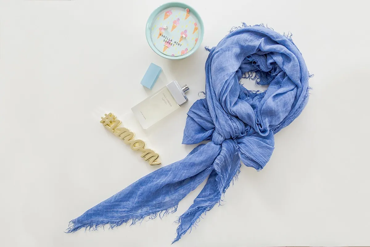 Perfume, candle and scarf gift for mum