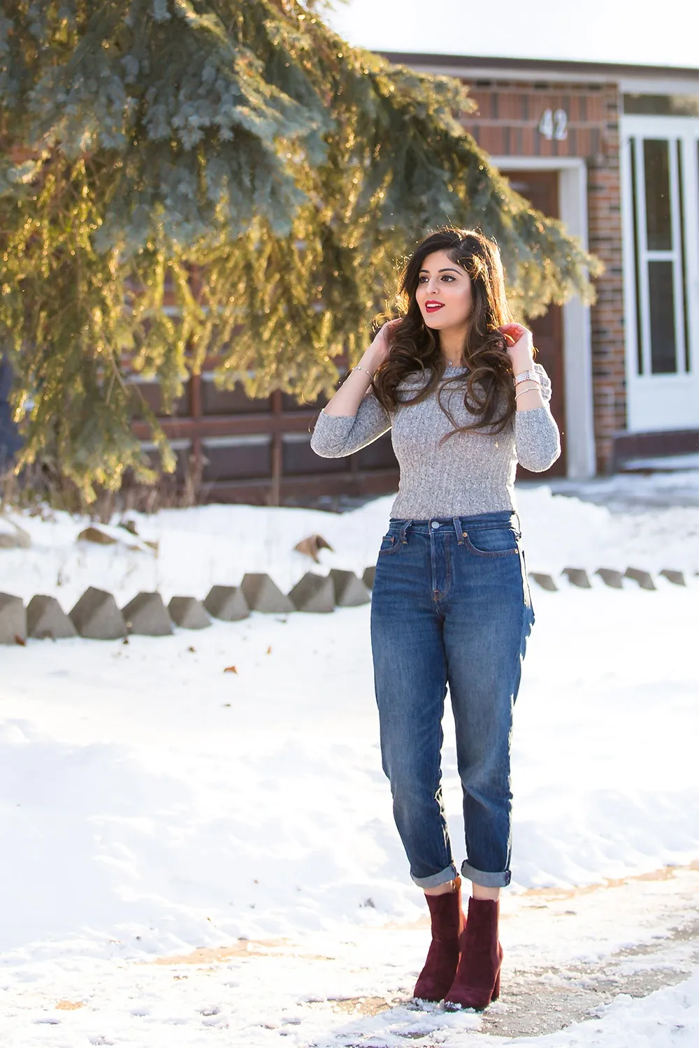 Relaxed comfy date night look