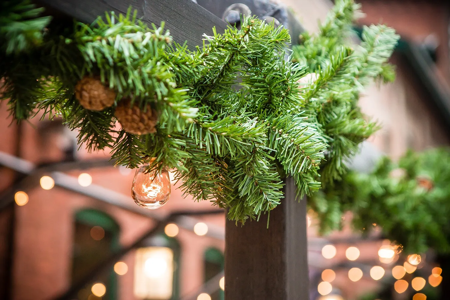 Strolling the festive Distillery District