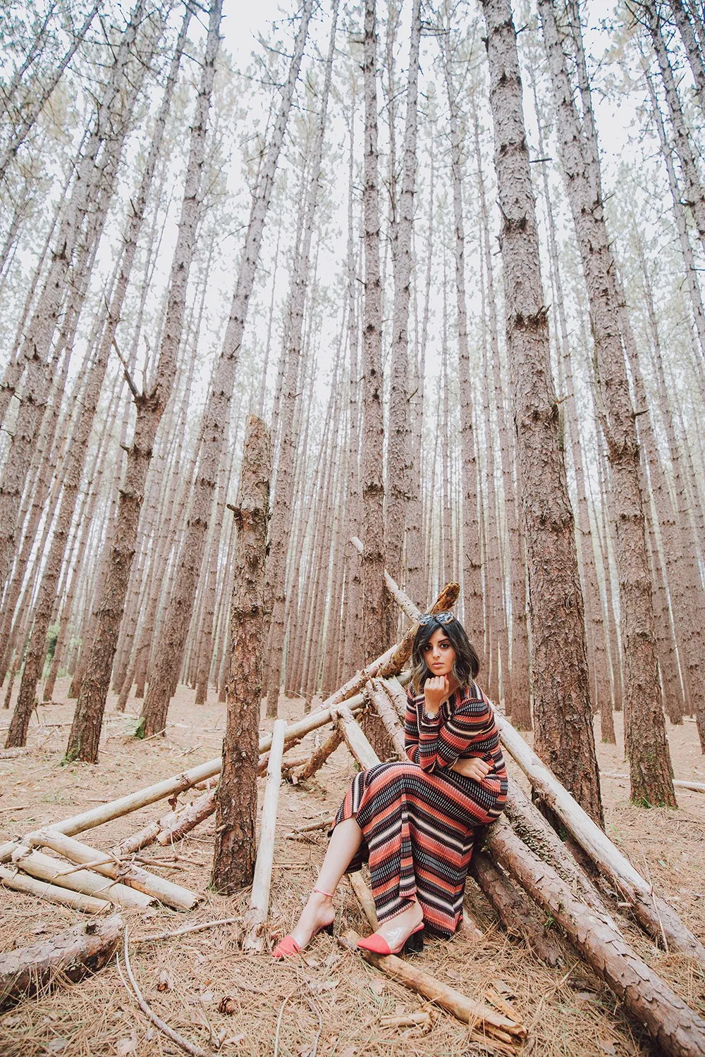 Walking through the woods in Mont Tremblant