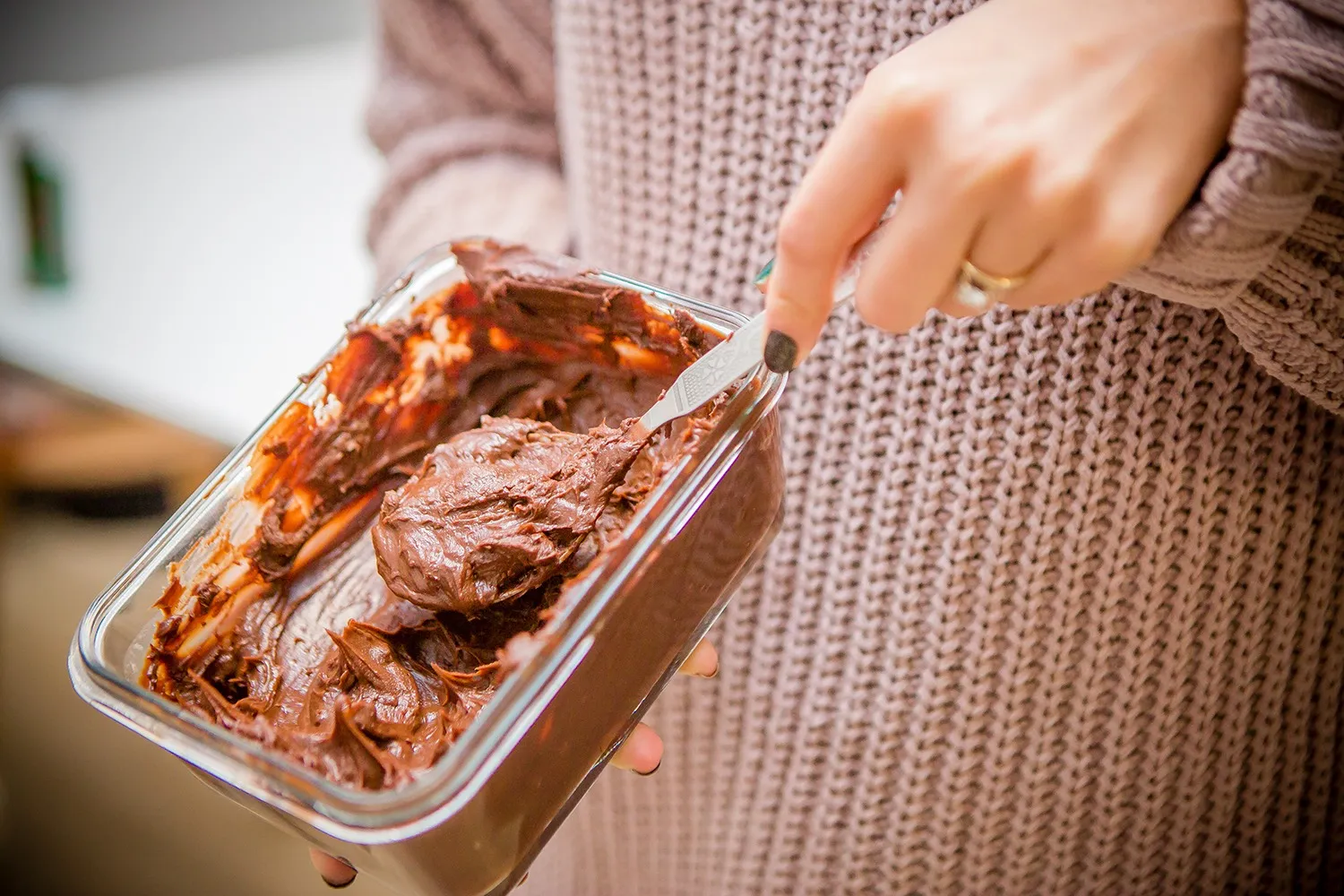 Chocolate yule log garnished for the holidays