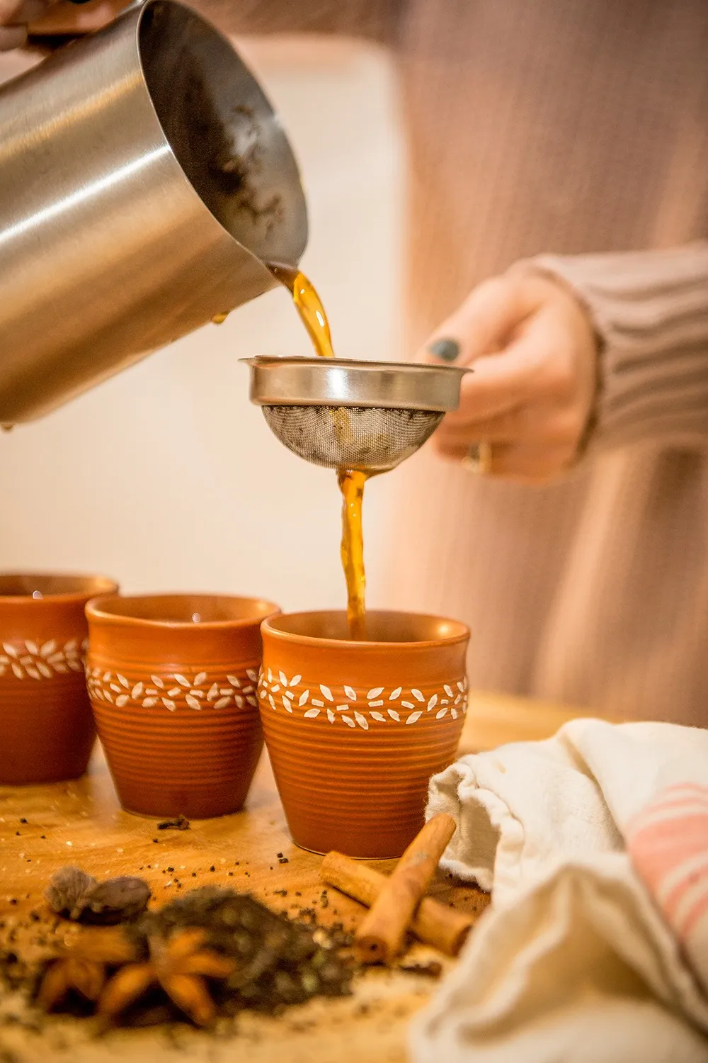 Steaming cup of spiced chai