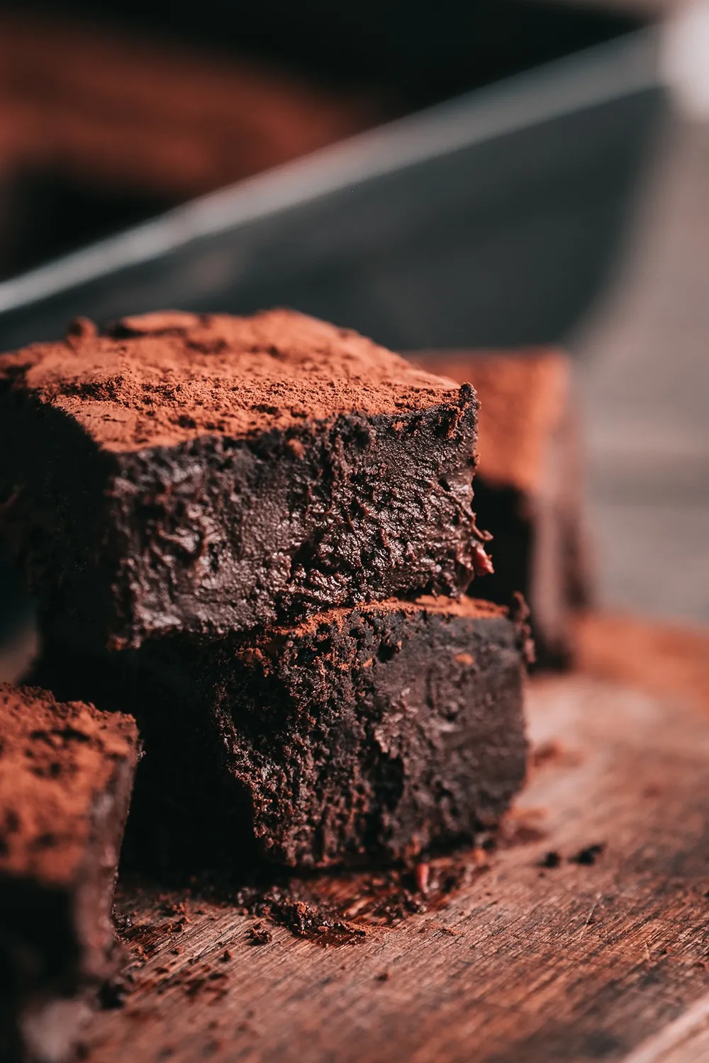 Brownie batter in the baking dish