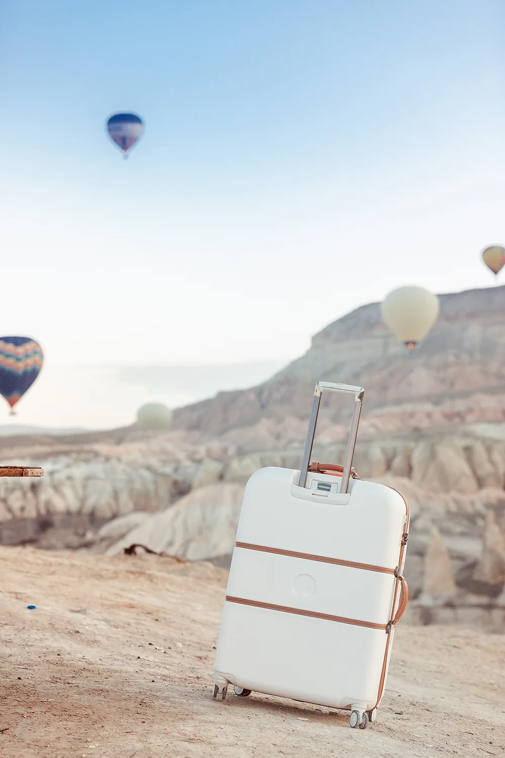 Delsey luggage at sunrise in Cappadocia