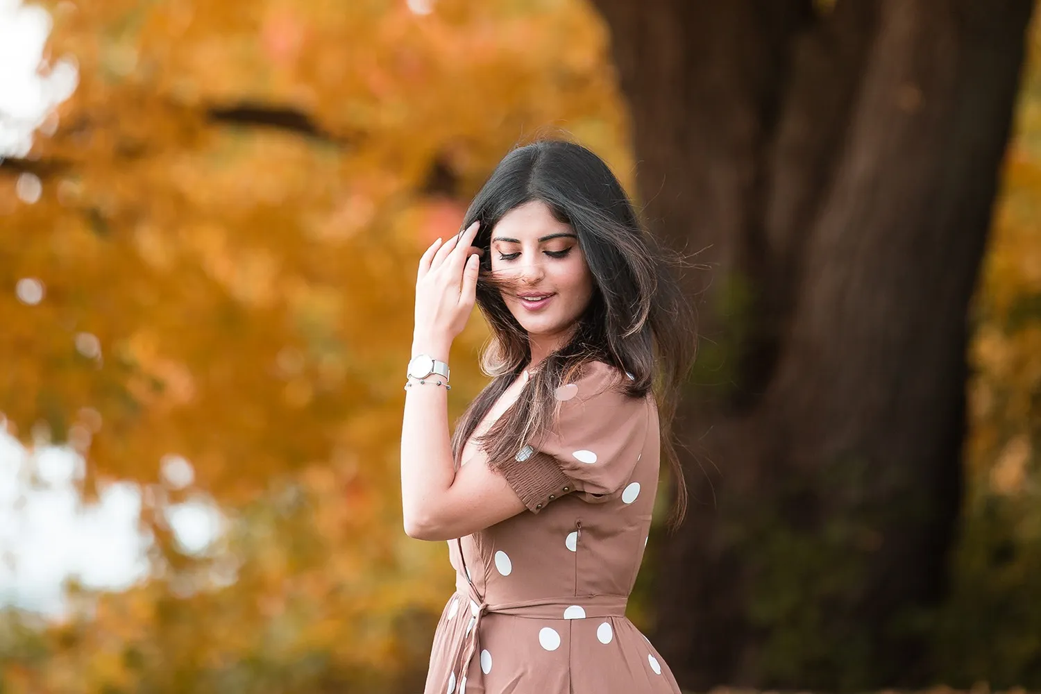 Cozy chunky sweater on a fall day
