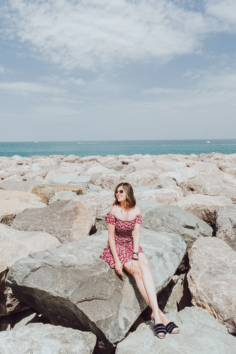 On the rocks across the Palm Atlantis